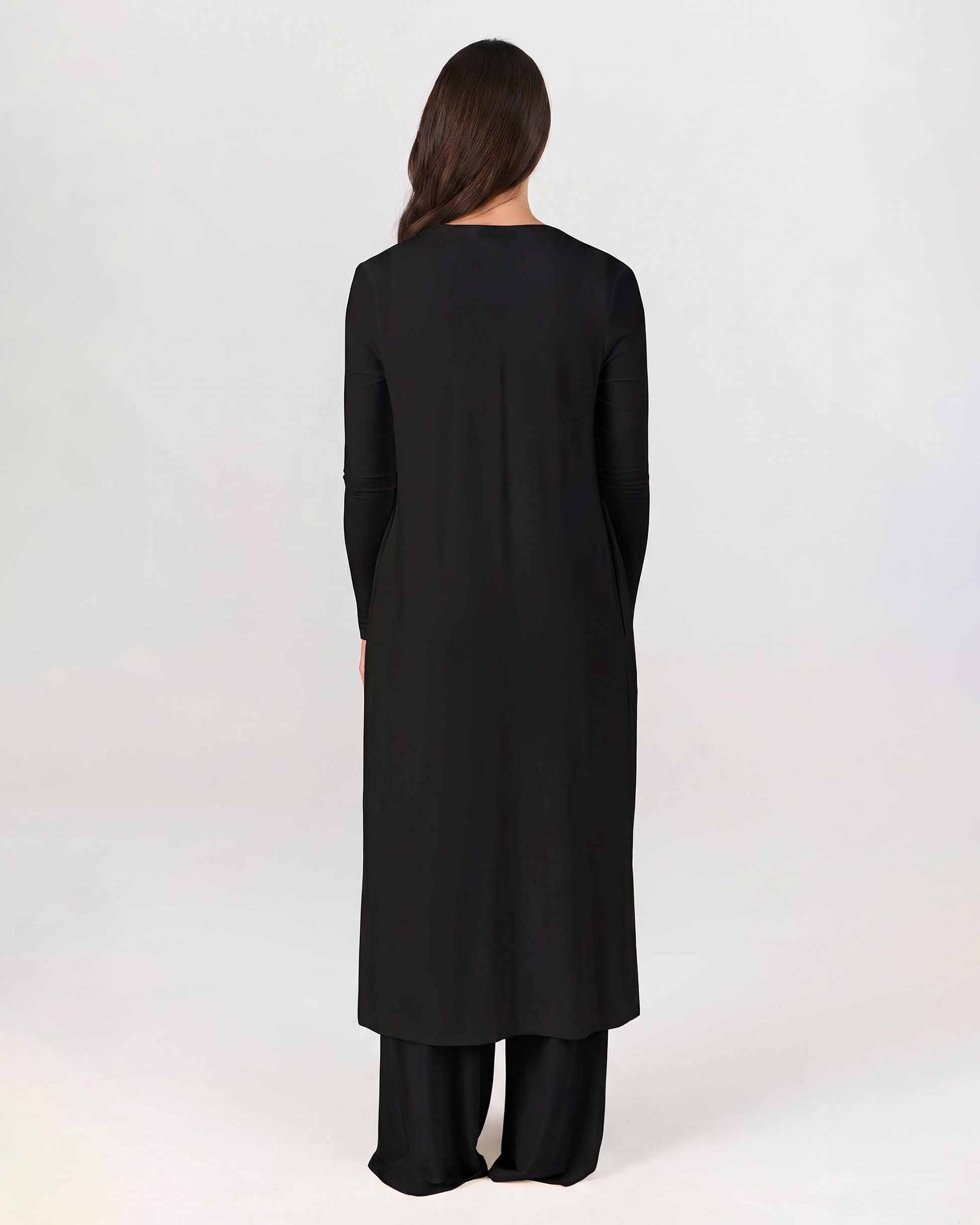 Modal Longline Cardigan - Black