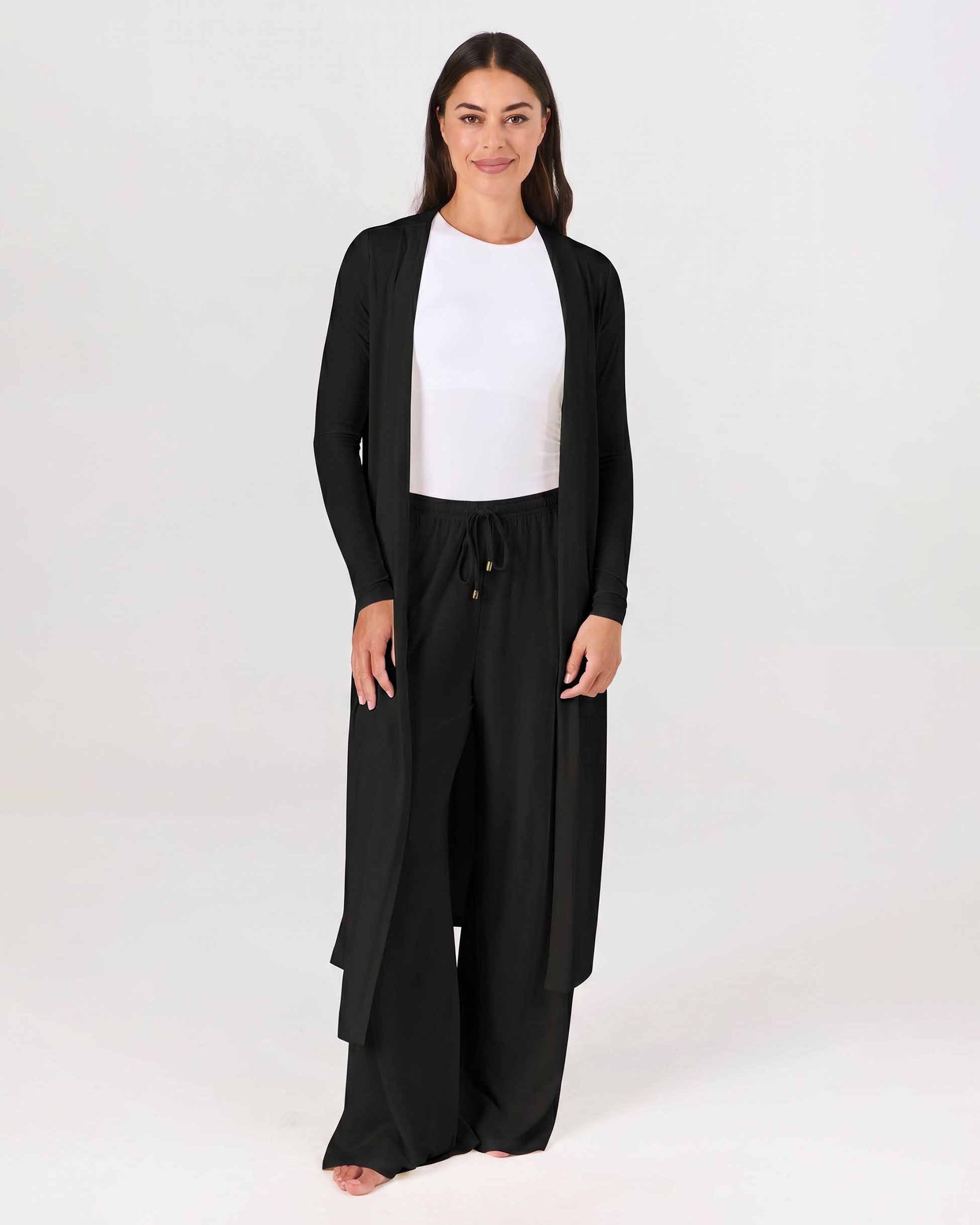Modal Longline Cardigan - Black