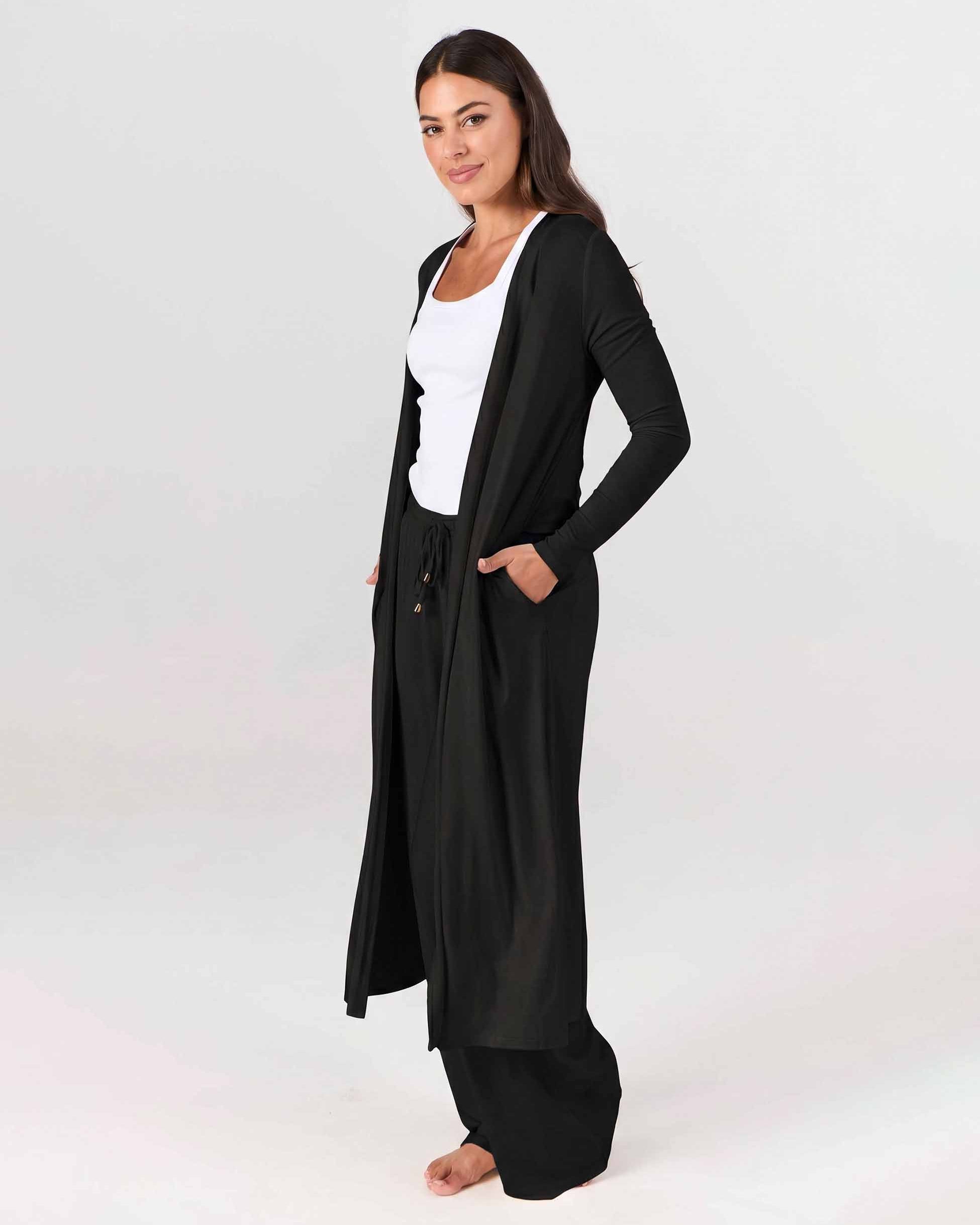 Modal Longline Cardigan - Black
