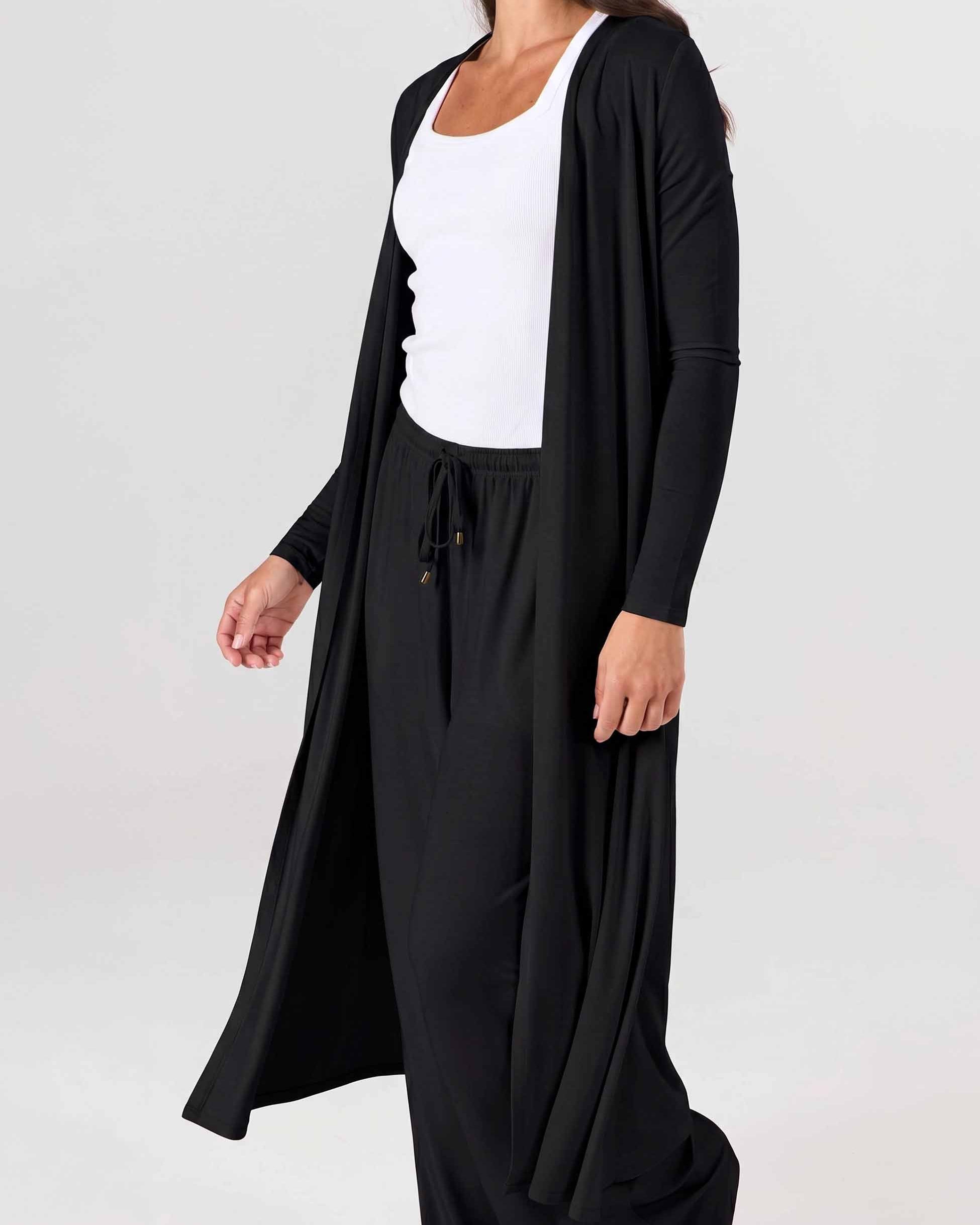 Modal Longline Cardigan - Black