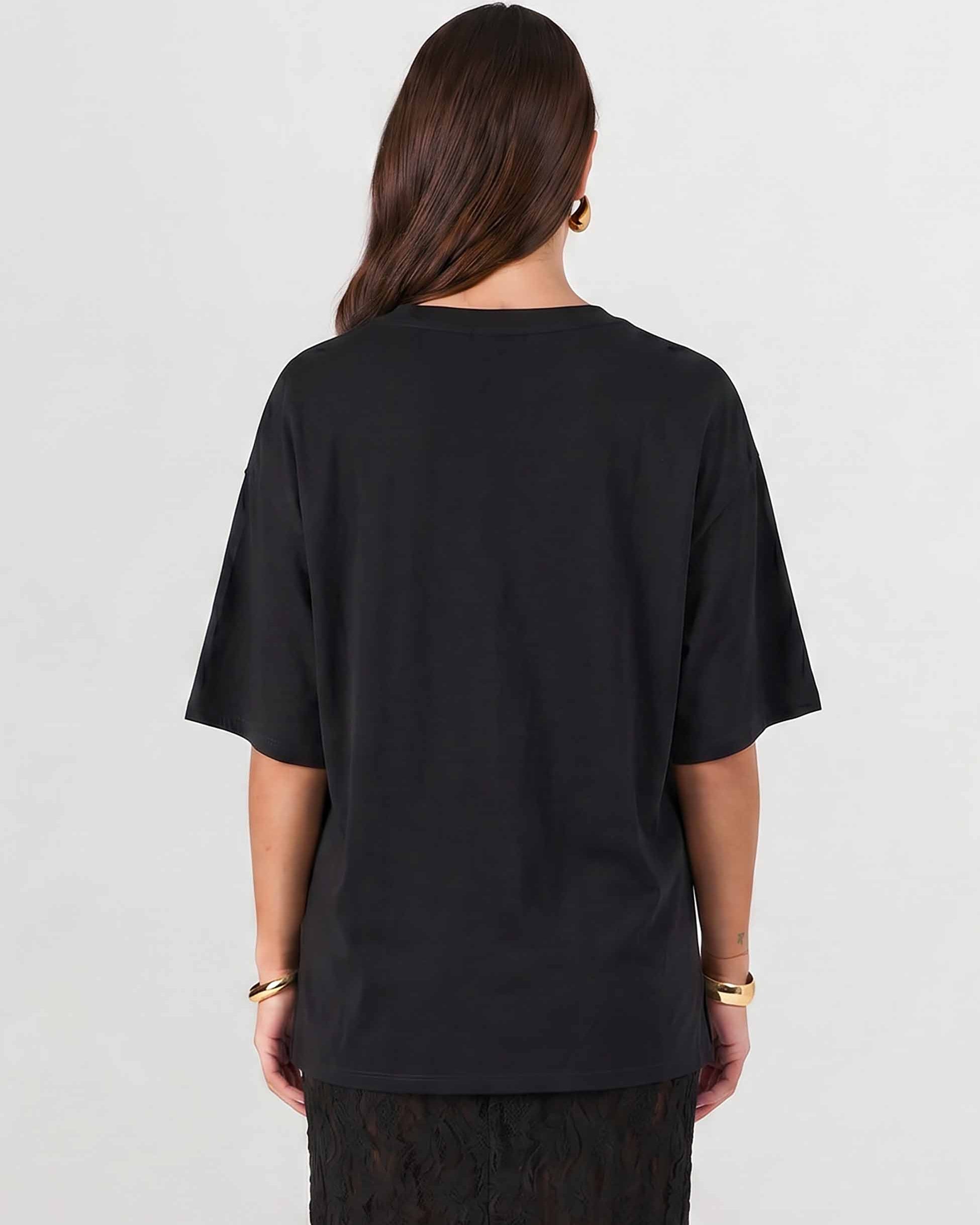 Oversized Pima Cotton Tee - Black