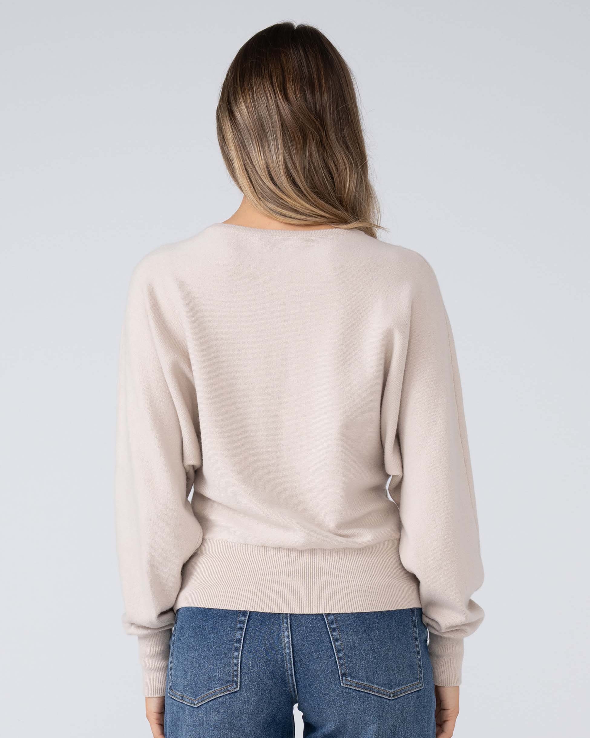 Elle Knit Slouch Sweater - Beige