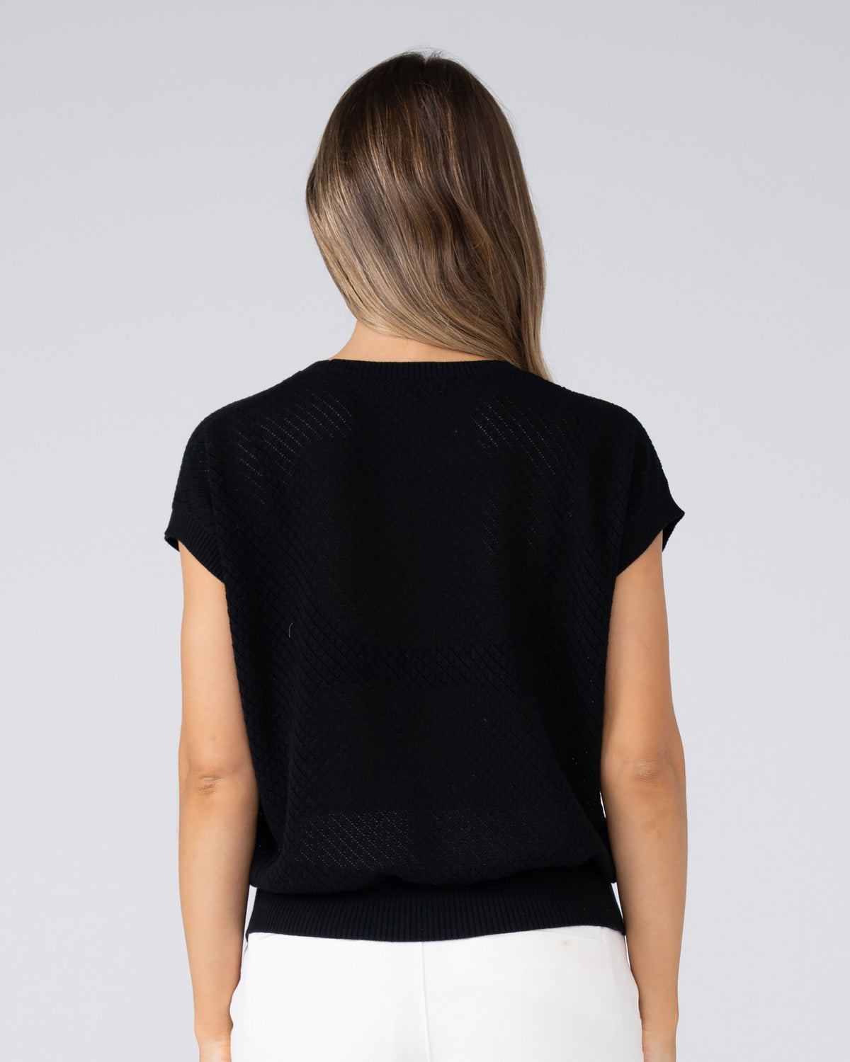 Hailey Cotton Knit Top - Black
