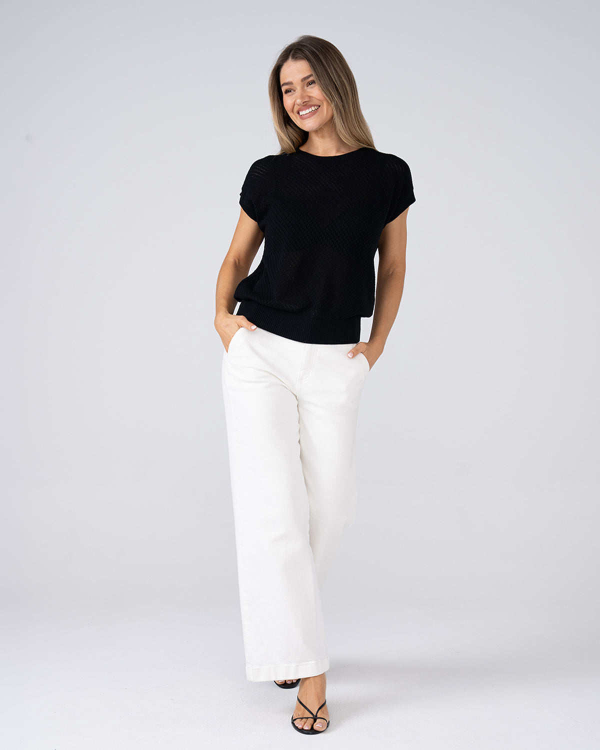 Hailey Cotton Knit Top - Black