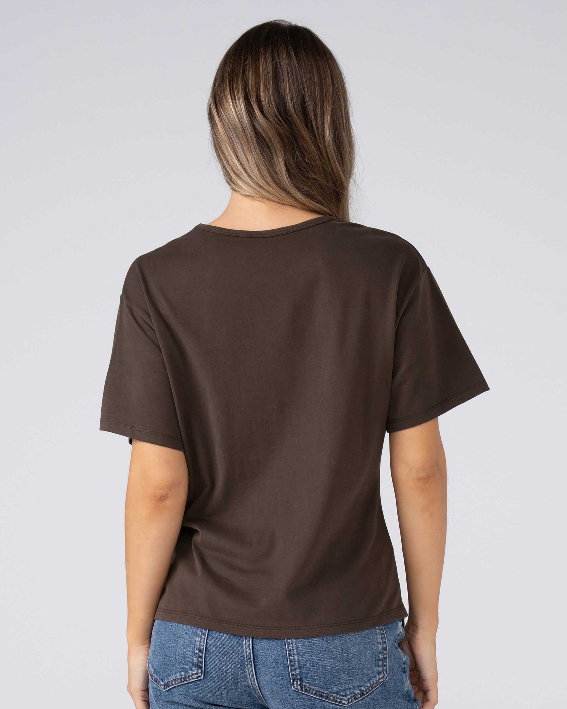 Pima Cotton Side Hoop Tee - Coffee Bean