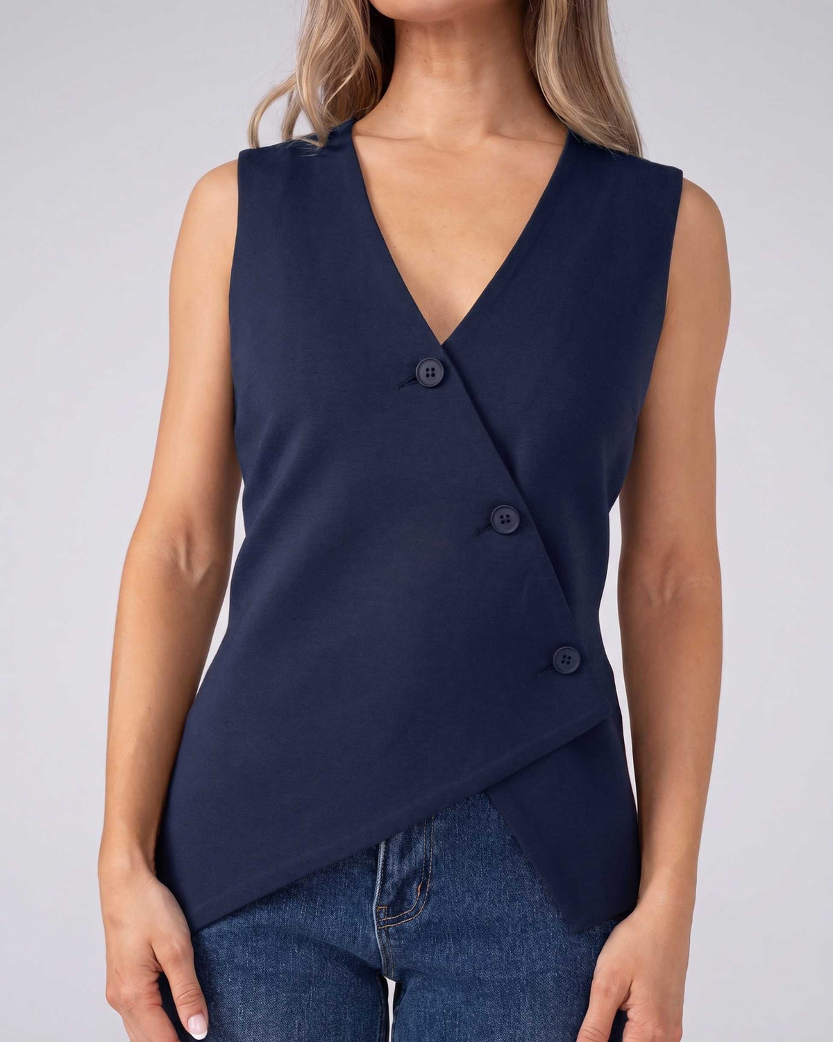 Beck Fitted Waistcoat - Navy