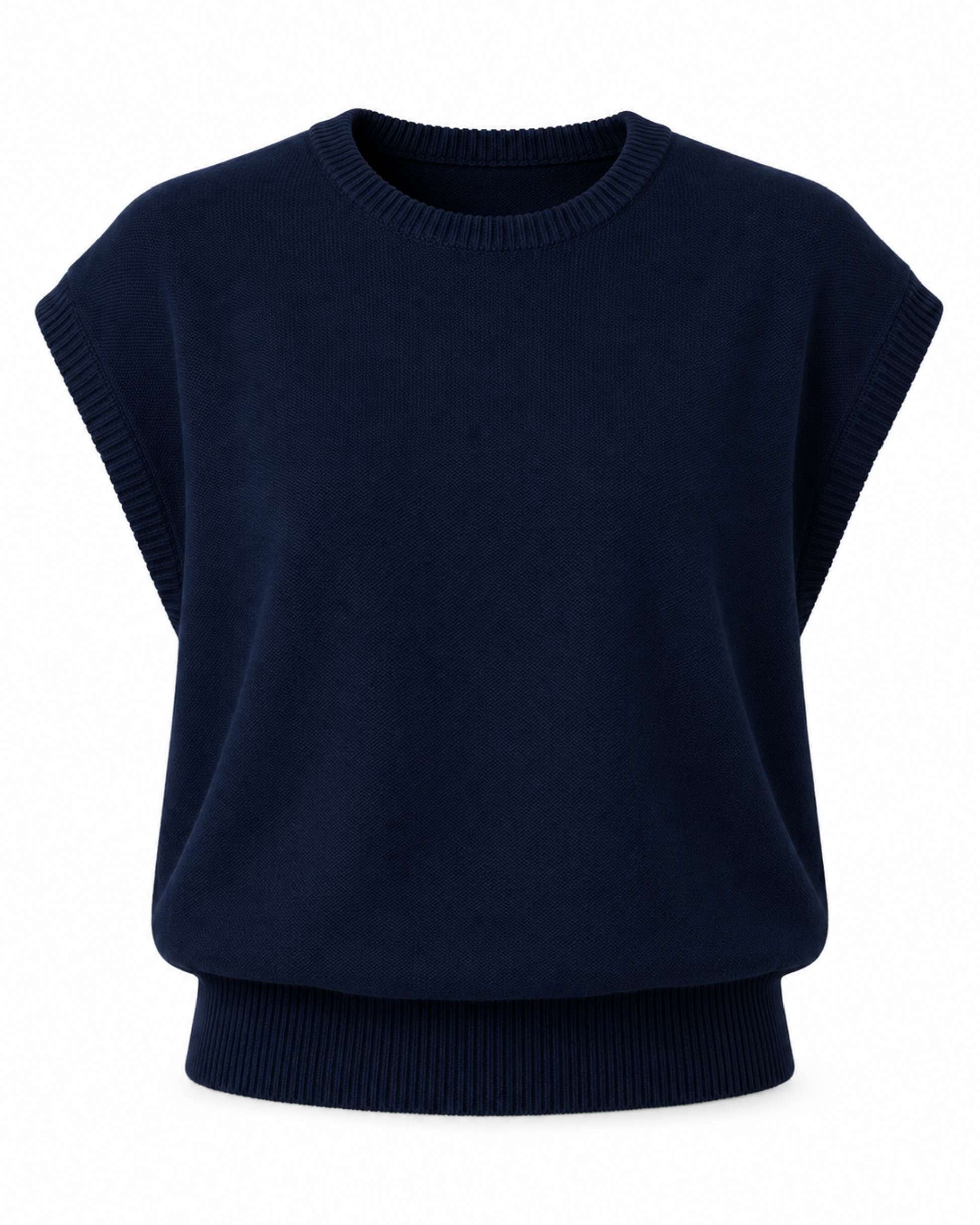 Lee Cotton Knit Vest- Navy