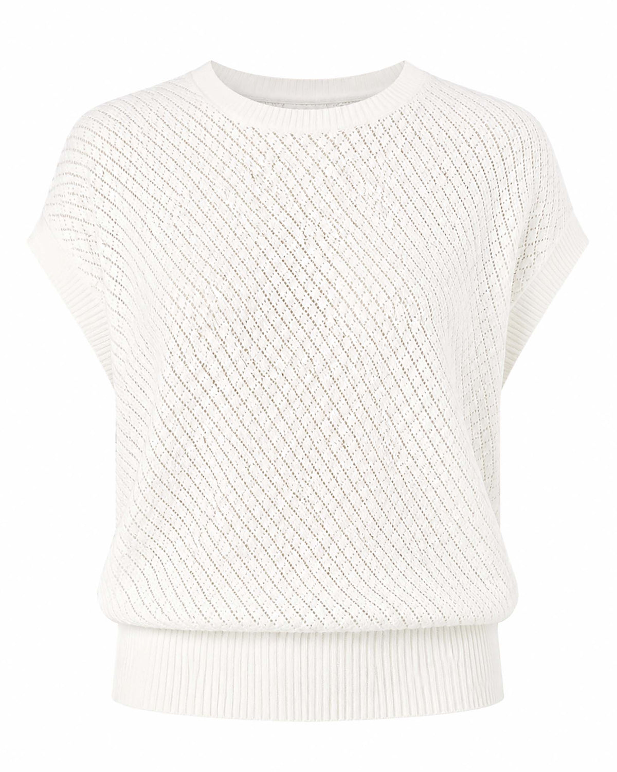 Hailey Cotton Knit Top - Soft White