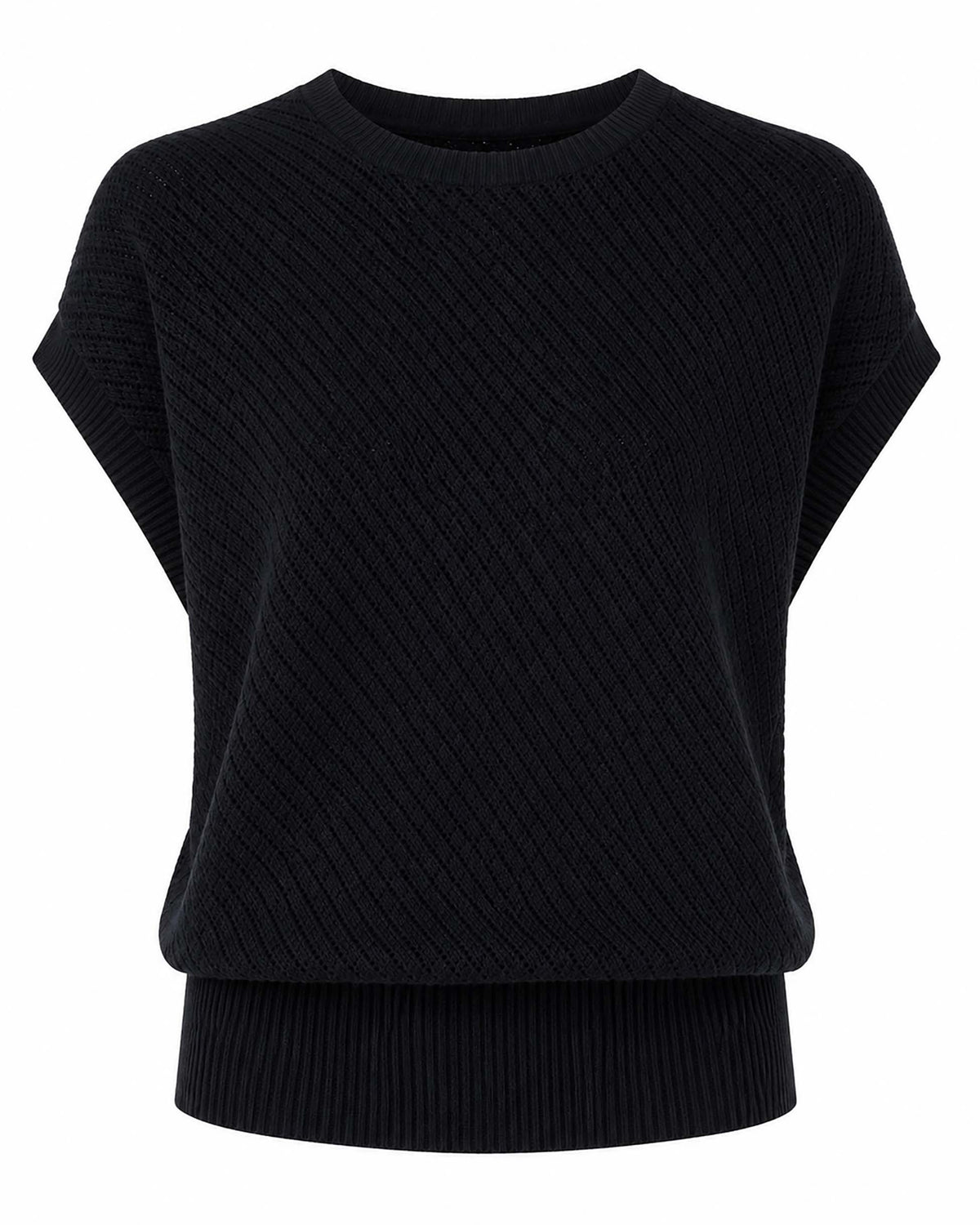 Hailey Cotton Knit Top - Black