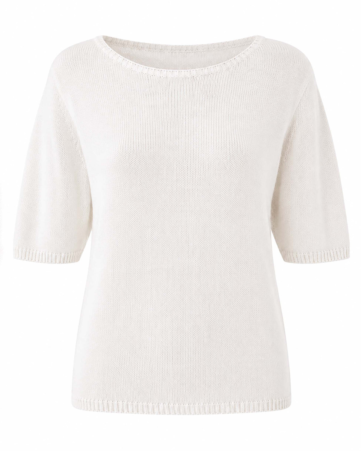 Belle Fine Knit Top - Soft White