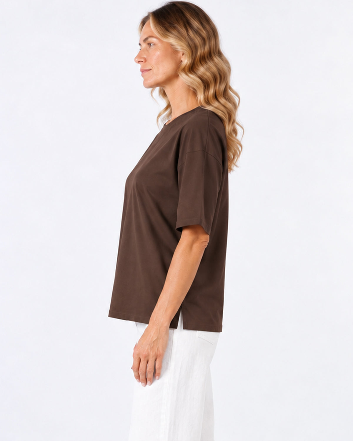 Relaxed Pima Cotton Tee - Coffee Bean