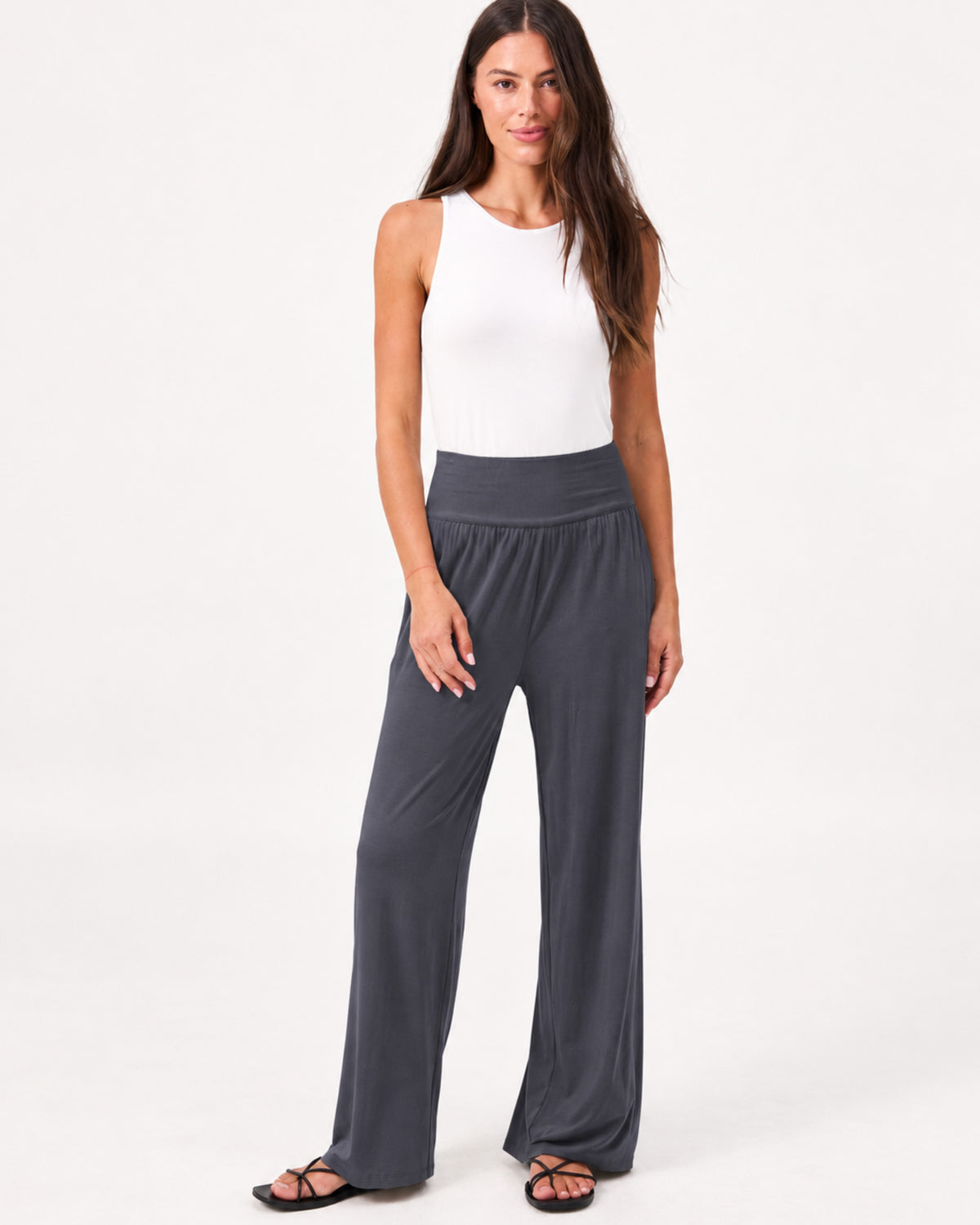 Nomad Modal Wide Leg Pant - Charcoal