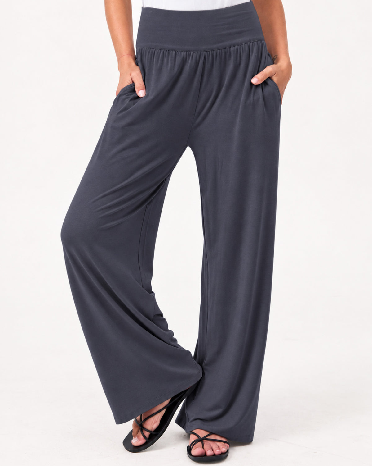 Nomad Modal Wide Leg Pant - Charcoal