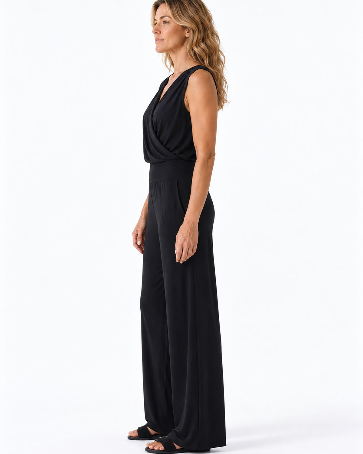 Long Length Nomad Modal Wide Leg - Black