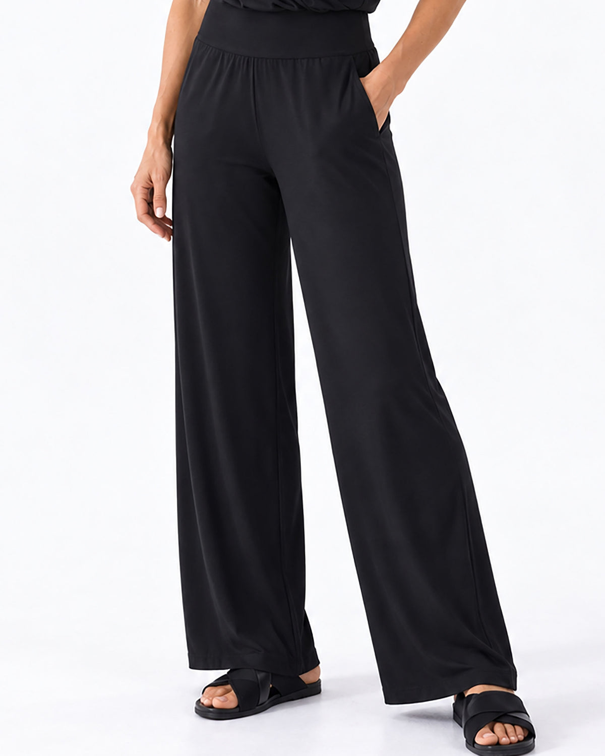 Long Length Nomad Modal Wide Leg - Black