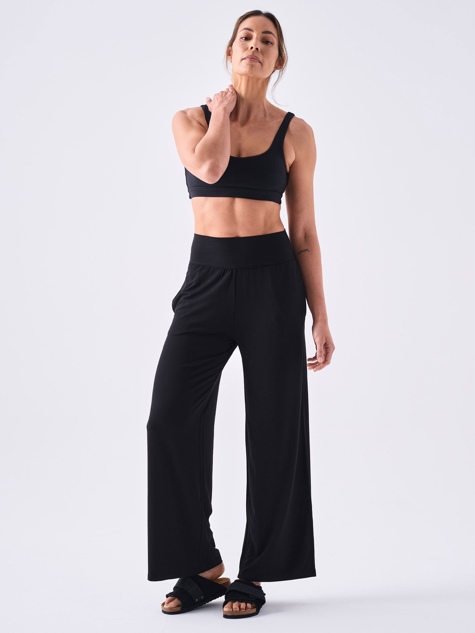 Long Length Nomad Modal Wide Leg - Black