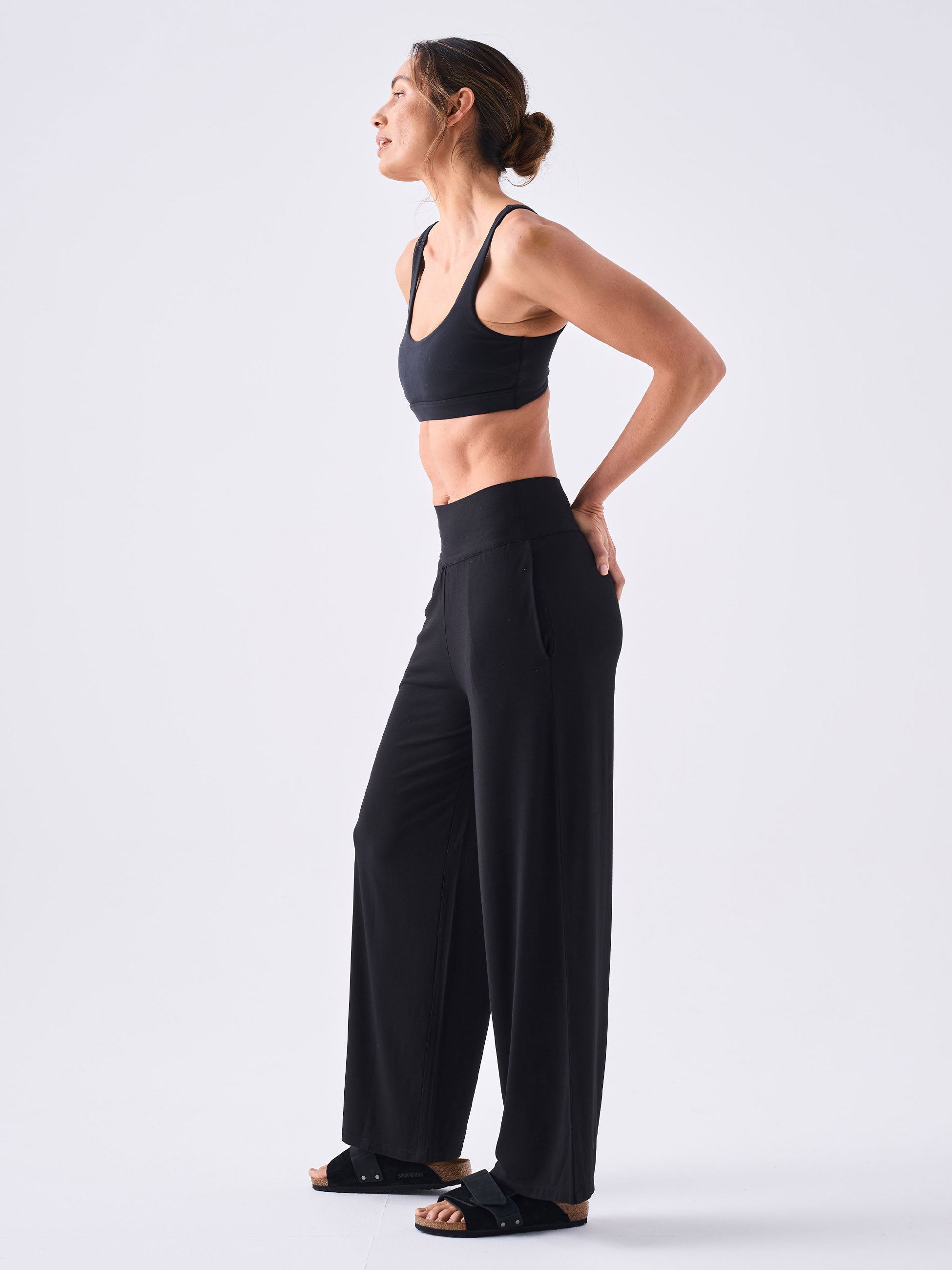 Long Length Nomad Modal Wide Leg - Black