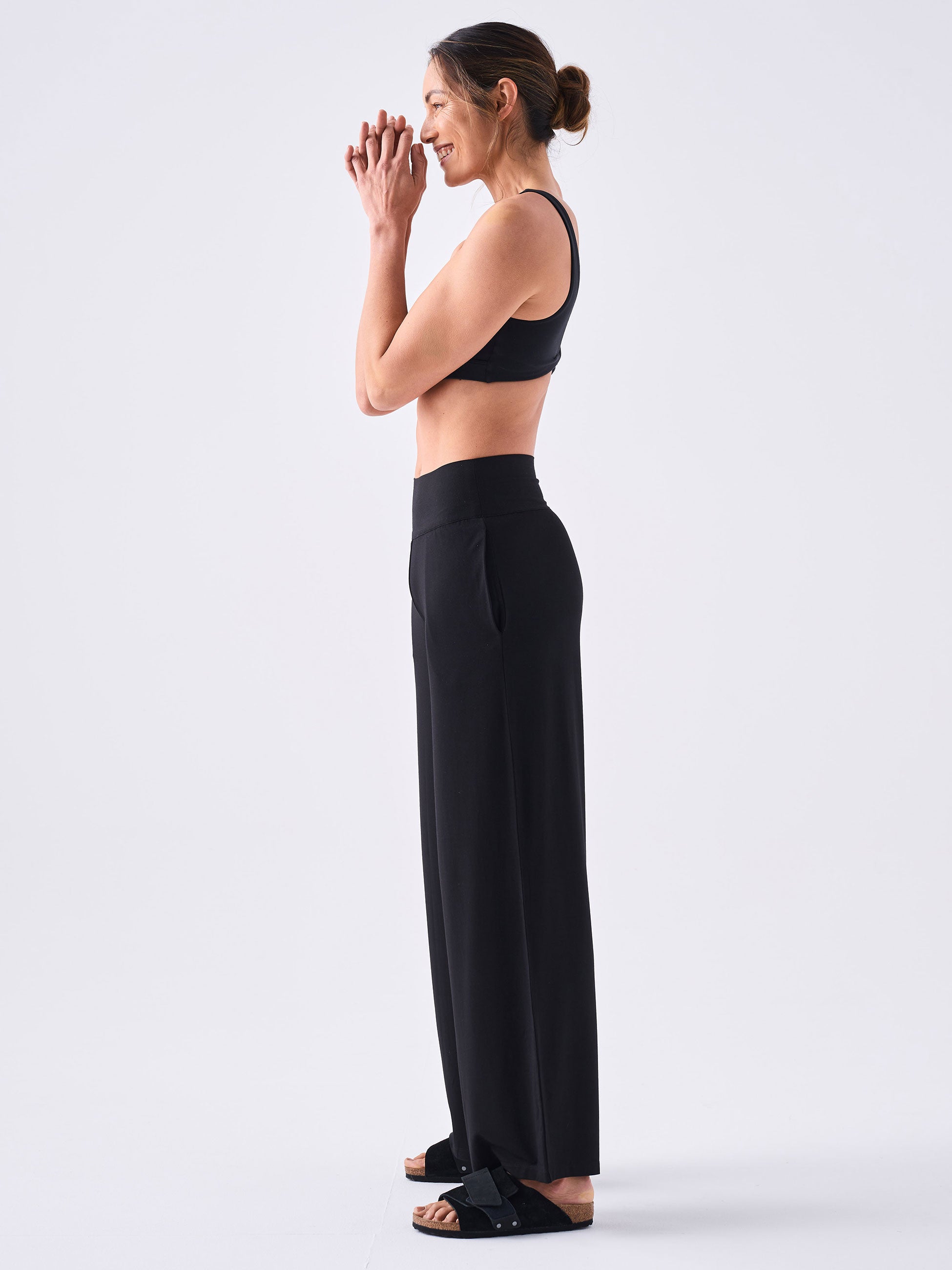 Long Length Nomad Modal Wide Leg - Black