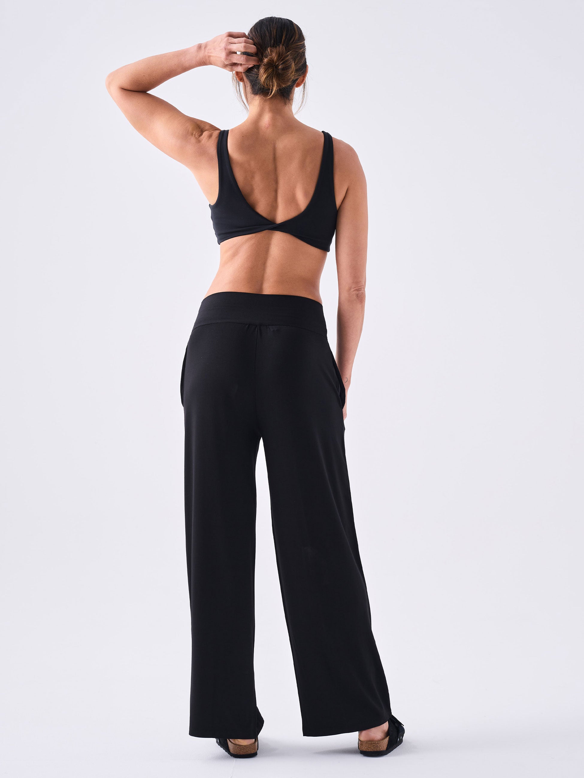 Long Length Nomad Modal Wide Leg - Black