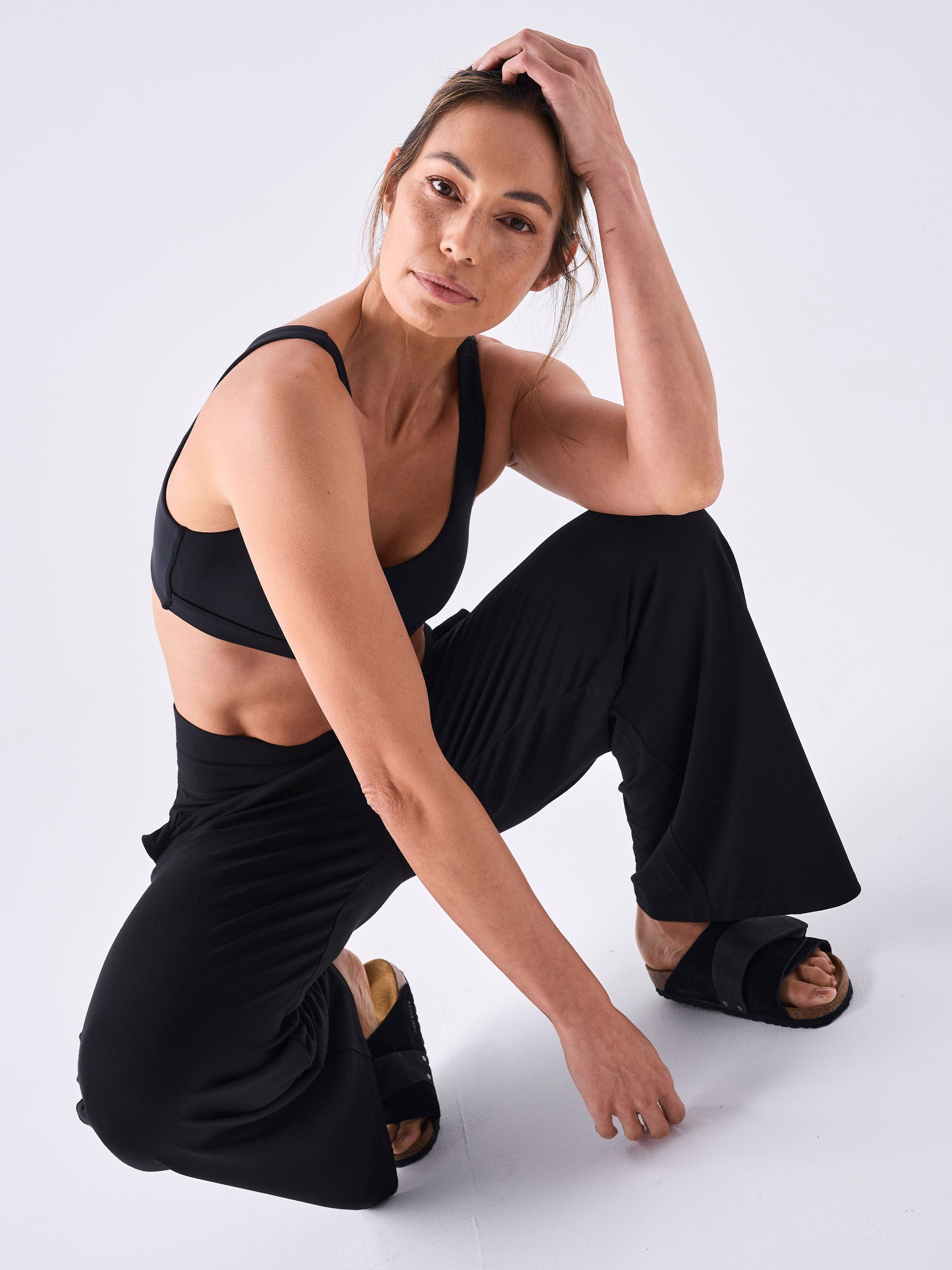 Long Length Nomad Modal Wide Leg - Black