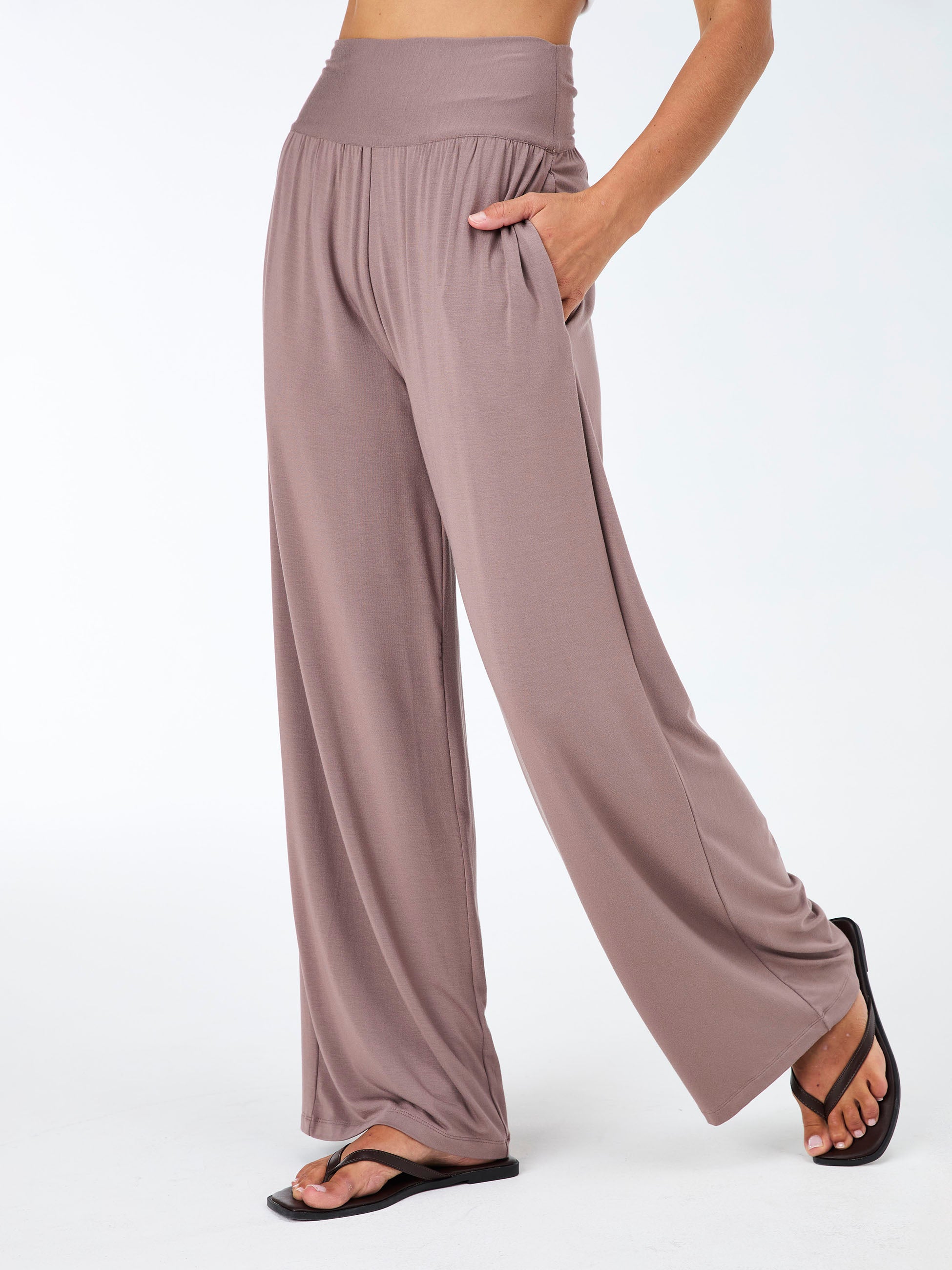 Nomad Modal Wide Leg Pant - Taupe