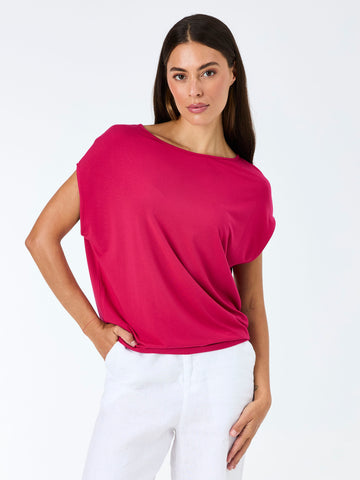 Modal Luxe Layer Tee - Cerise