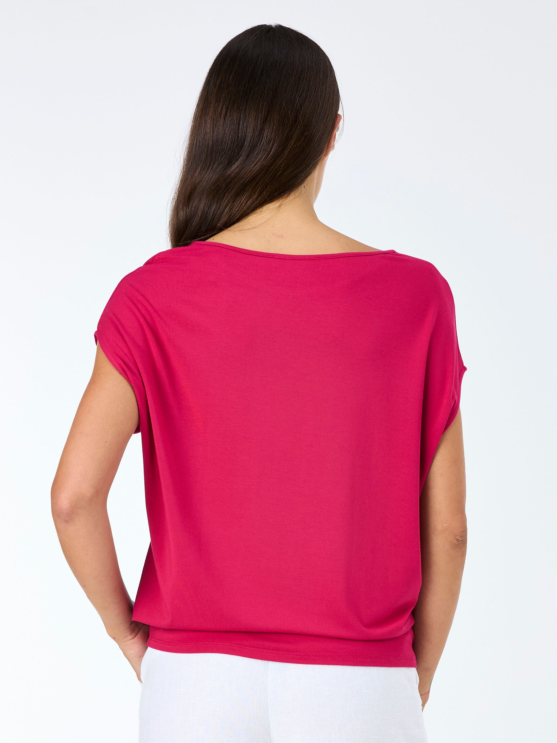 Modal Luxe Layer Tee - Cerise