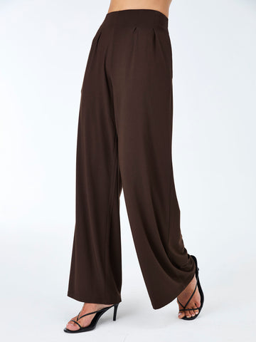 Emery Wide Leg Pants - Coffee Bean