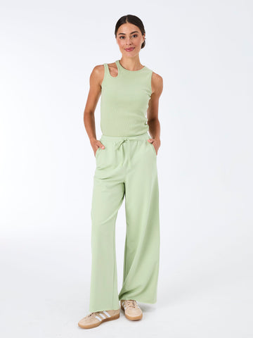 Classic Wide Leg Sweat Pants - Matcha Green