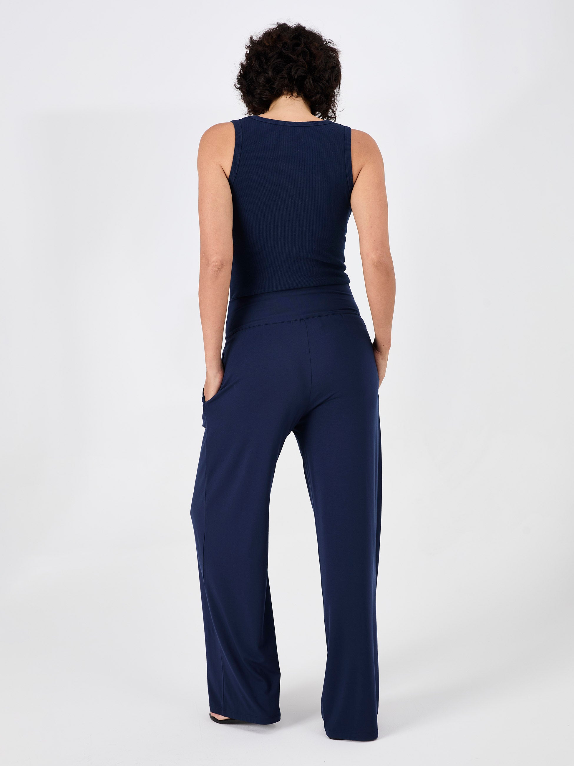Long Length Nomad Modal Wide Leg - Navy