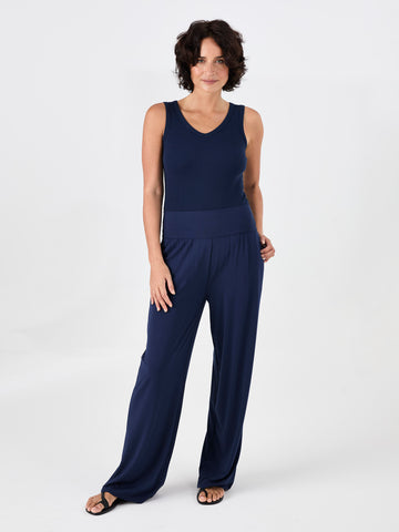 Long Length Nomad Modal Wide Leg - Navy