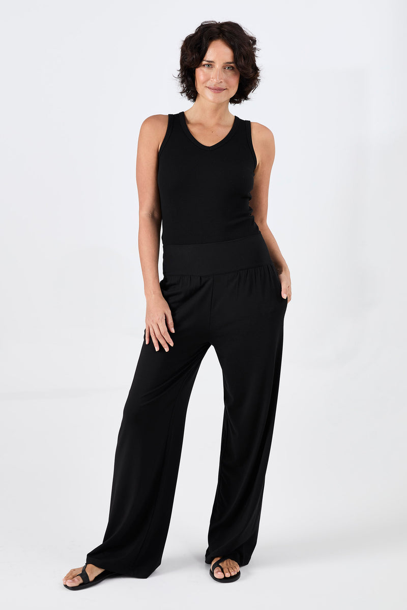 Nomad Modal Wide Leg Pant - Black