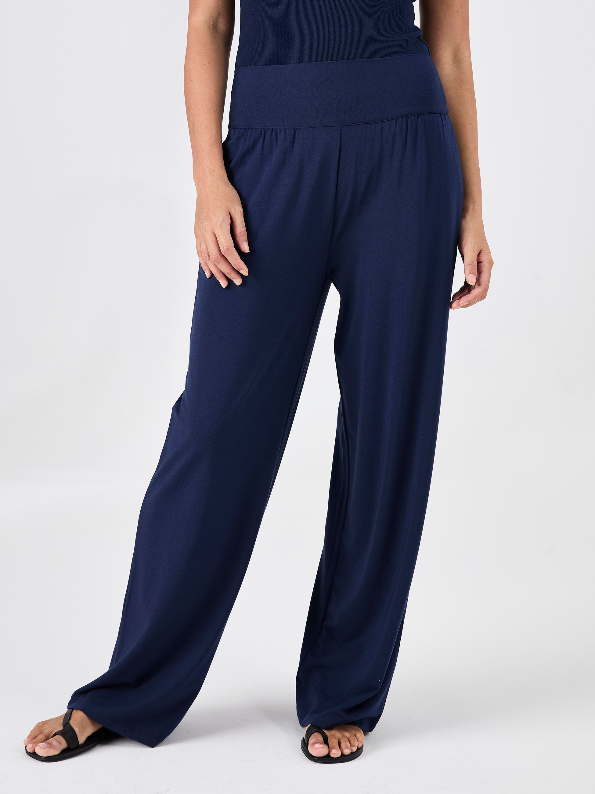Long Length Nomad Modal Wide Leg - Navy