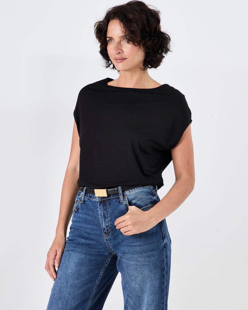 Modal Luxe Layer Tee - Black