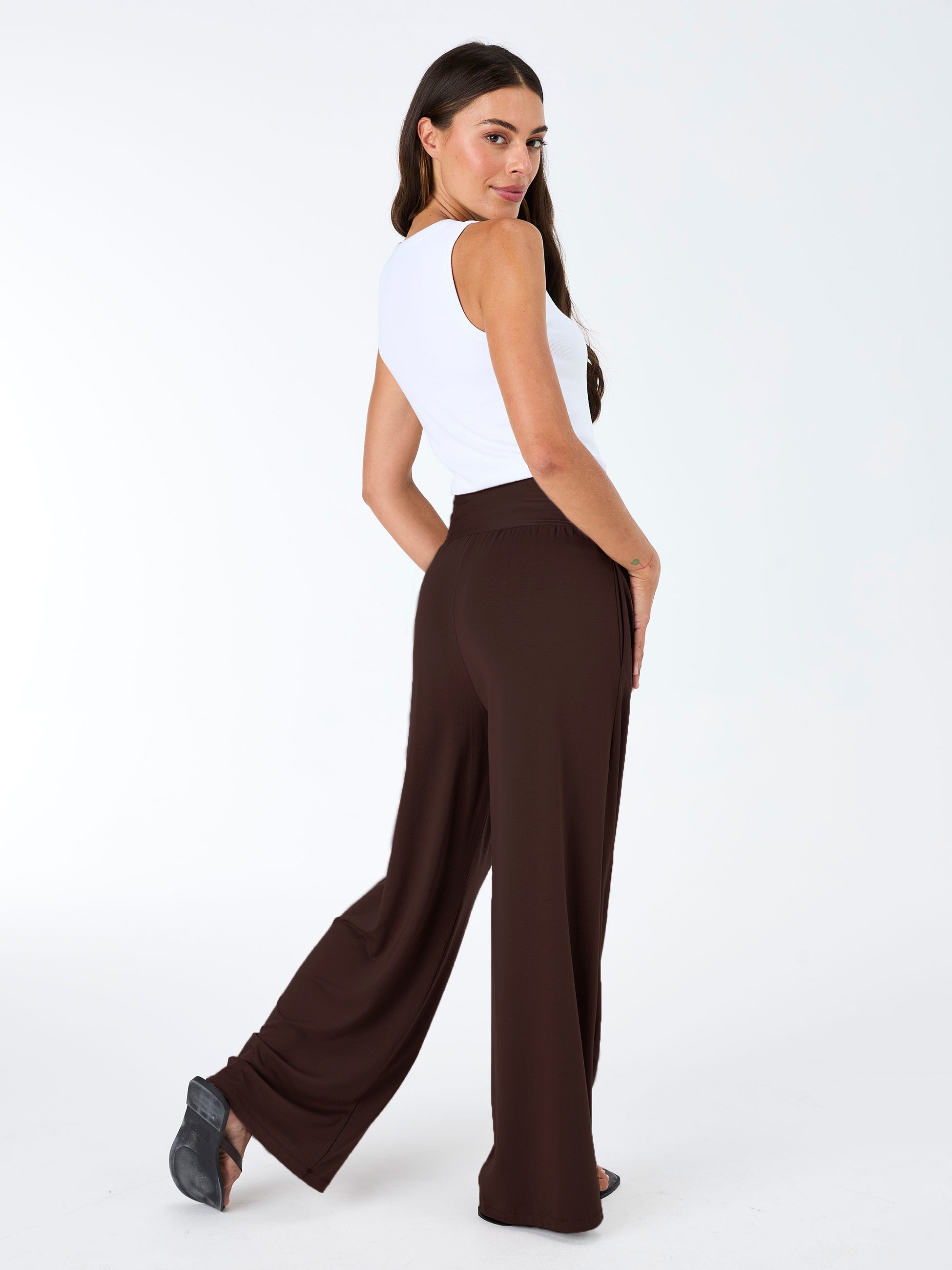 Nomad Modal Wide Leg Pant - Coffee Bean