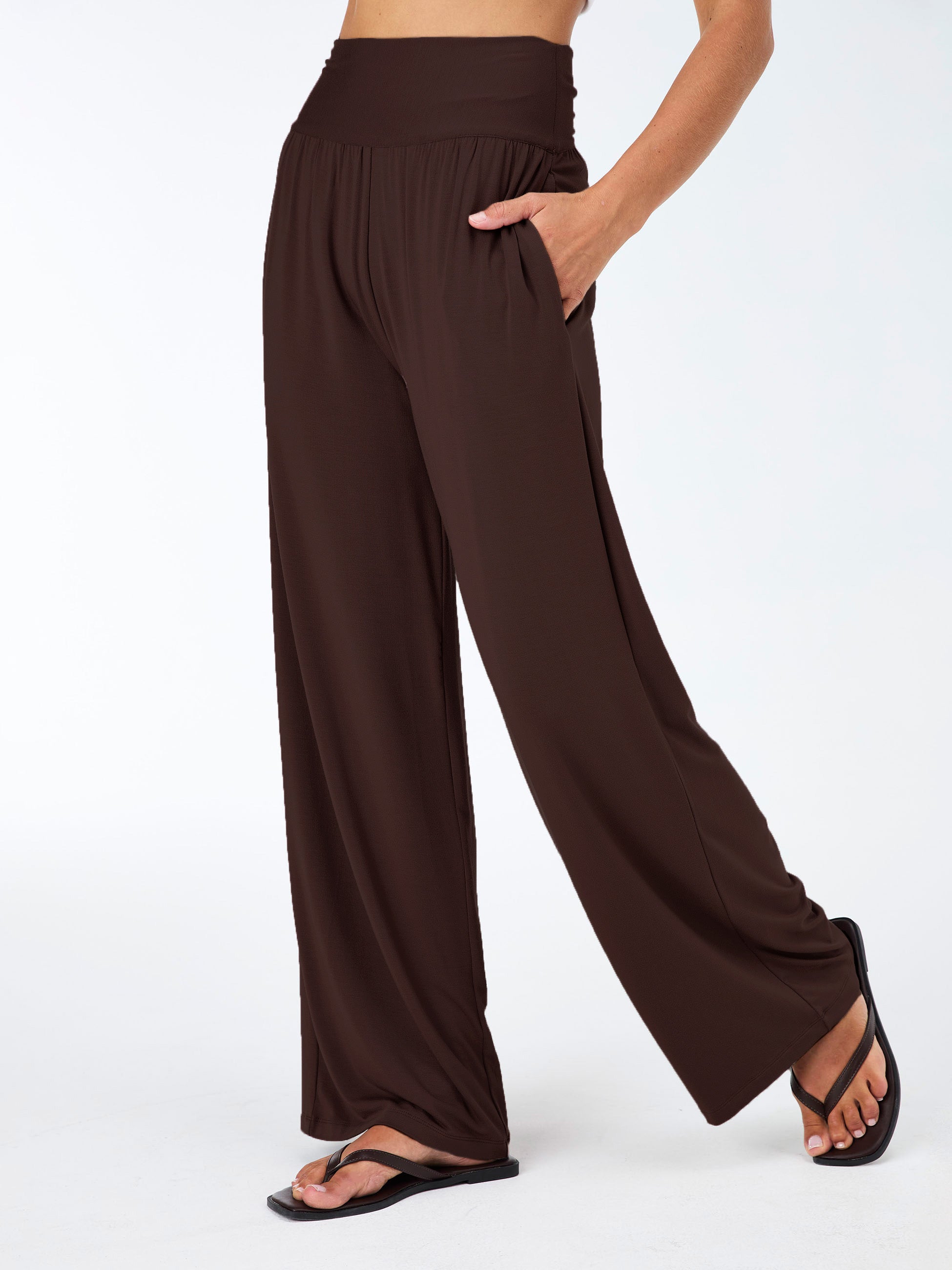 Nomad Modal Wide Leg Pant - Coffee Bean