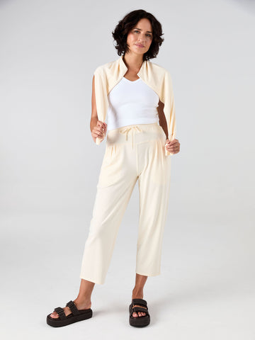Kyoto Ankle Length French Terry Jogger - Winter White