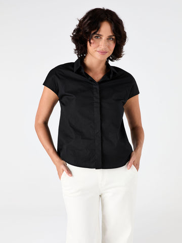 Laurel Poplin Shirt - Black