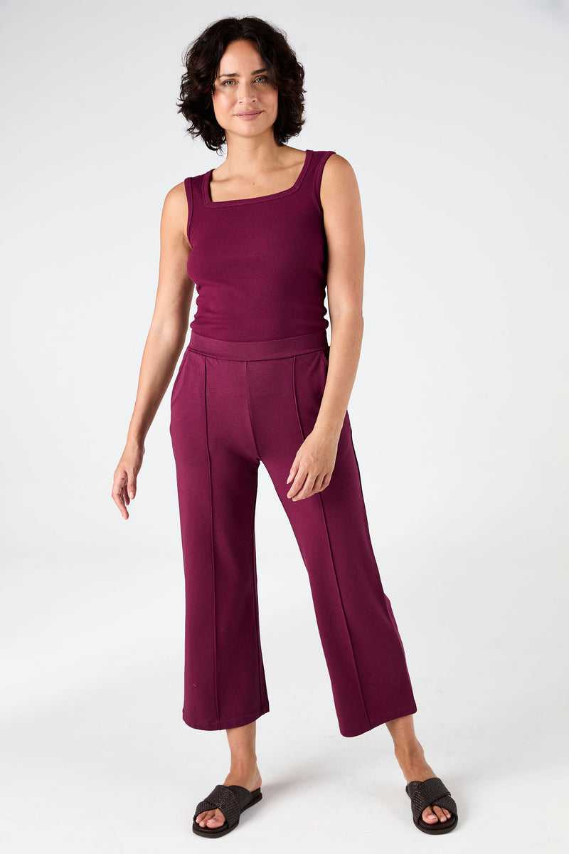 Tapered Sweat Pant - Ruby