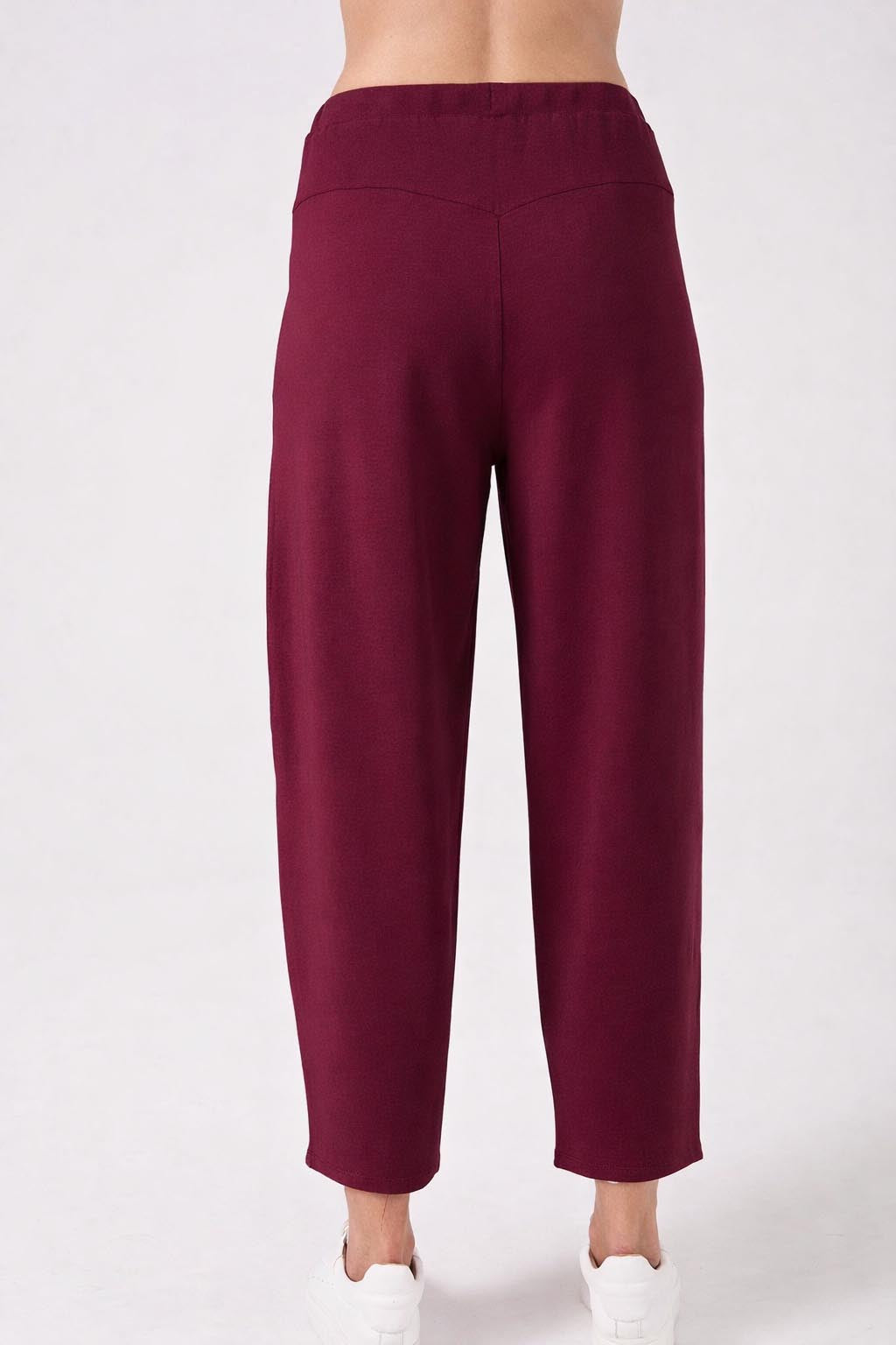 Kyoto Ankle Length French Terry Jogger - Ruby