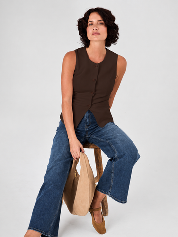 Fitted Waistcoat - Coffee Bean