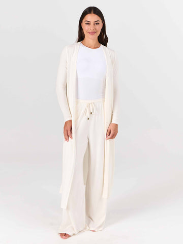 Modal Longline Cardigan - Soft White