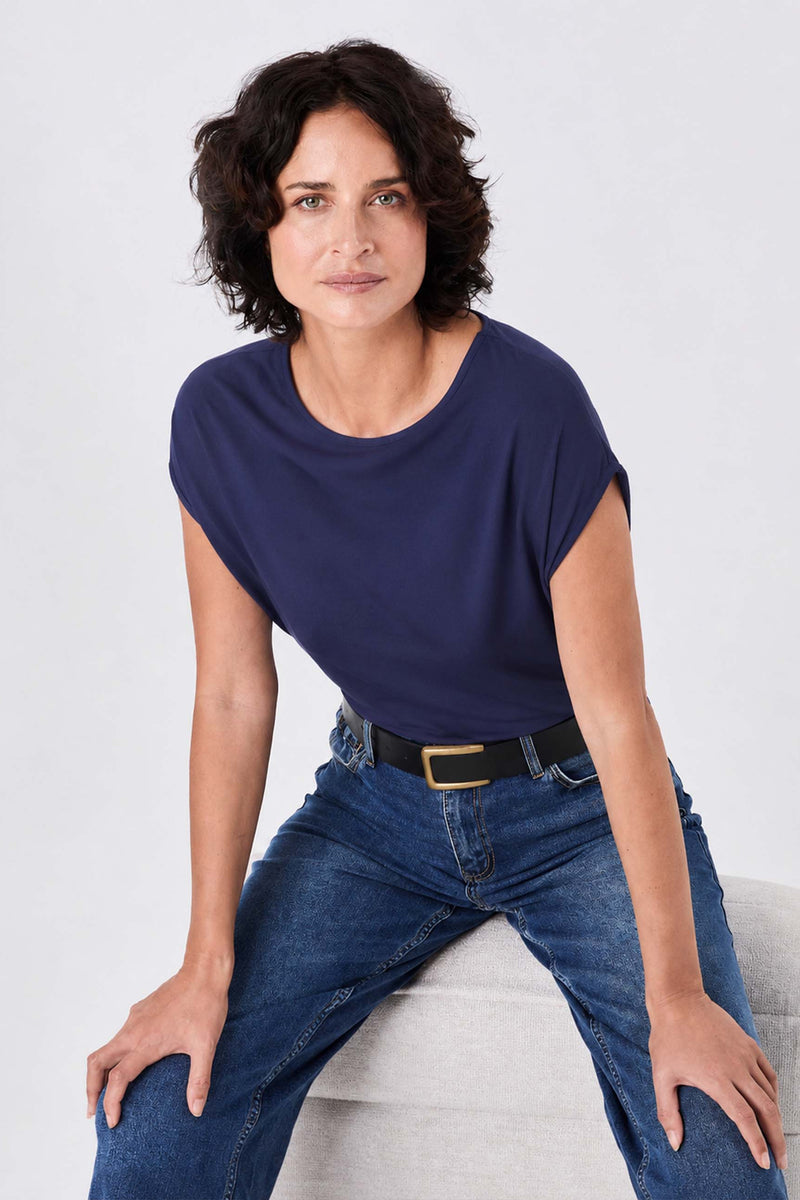Modal Luxe Layer Tee - Navy