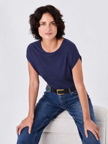 Modal Luxe Layer Tee - Navy