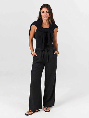 Sasha Linen Pants - Black