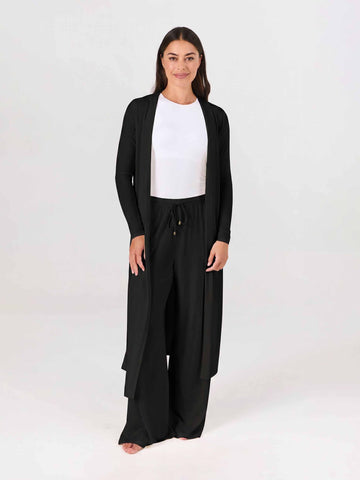 Modal Longline Cardigan - Black