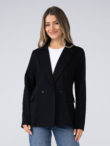 The Double - Breasted Blazer - Black