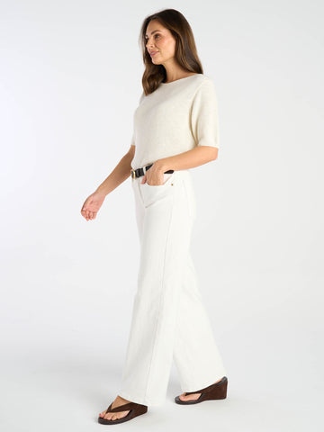 Ashton Wide Leg Jeans - Soft White
