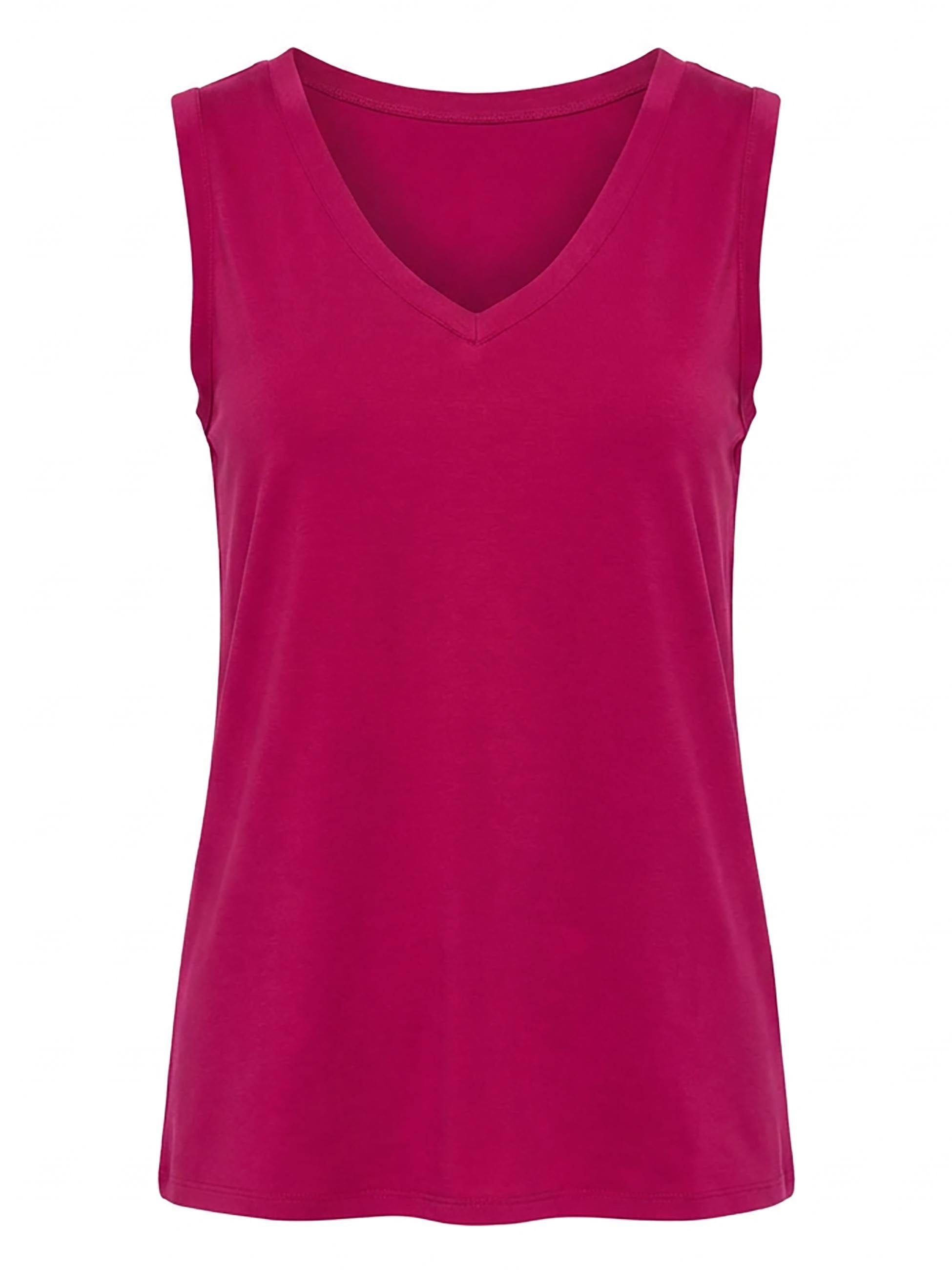 V Neck Swing Top -Cerise