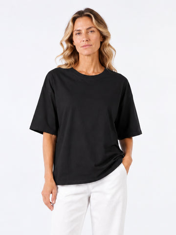 Relaxed Pima Cotton Tee - Black